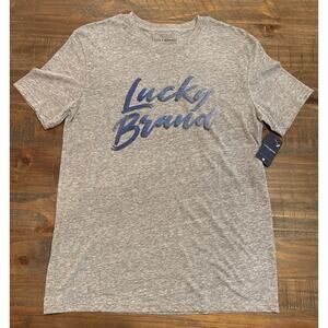 Lucky Brand Men’s Logo Graphic T-Shirt Gray Heather Size Small NWT